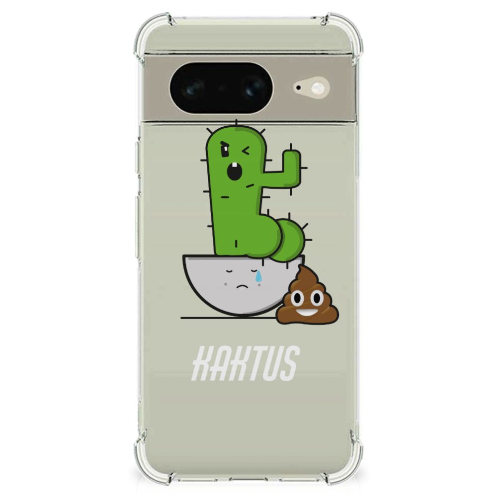 Google Pixel 8 Stevig Bumper Hoesje Cactus Poo ontwerp voorkant