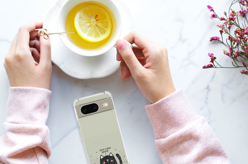 Google Pixel 8 Stevig Bumper Hoesje Cat Good Day B2C Telecom