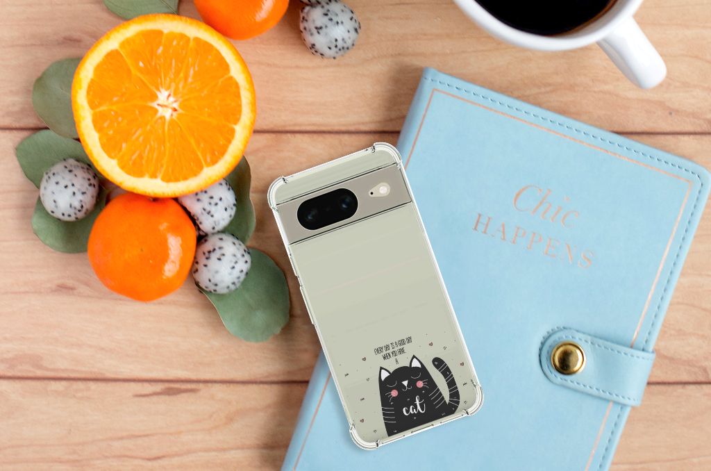 Google Pixel 8 Stevig Bumper Hoesje Cat Good Day B2C Telecom
