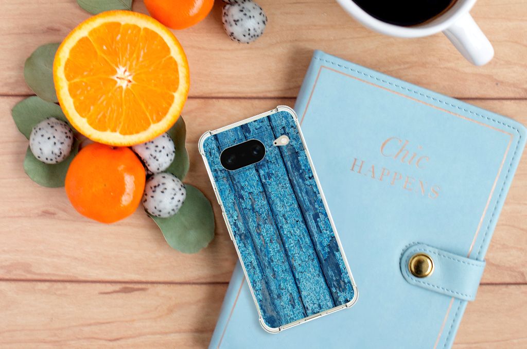 Google Pixel 8 Stevig Telefoonhoesje Wood Blue B2C Telecom