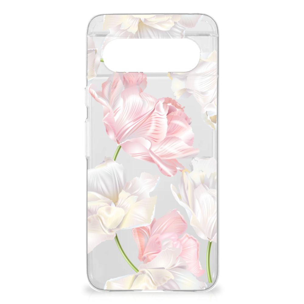 Google Pixel 8 TPU Case Lovely Flowers bloemen ontwerp transparant
