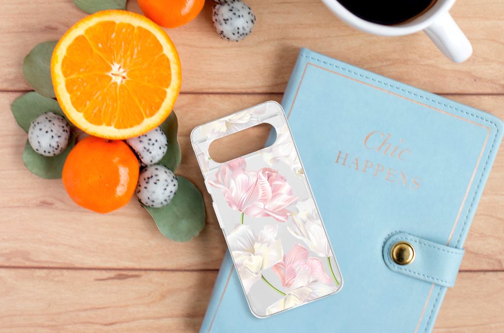 Google Pixel 8 TPU Case Lovely Flowers bloemen design boven