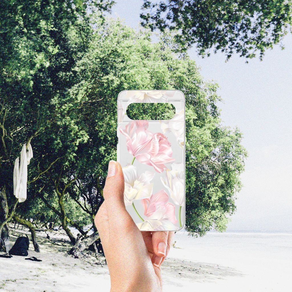 Google Pixel 8 TPU Case Lovely Flowers hand strand bloemen