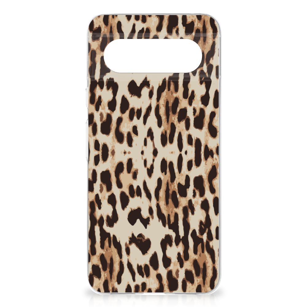 Google Pixel 8 TPU Hoesje Leopard luipaardprint achterkant
