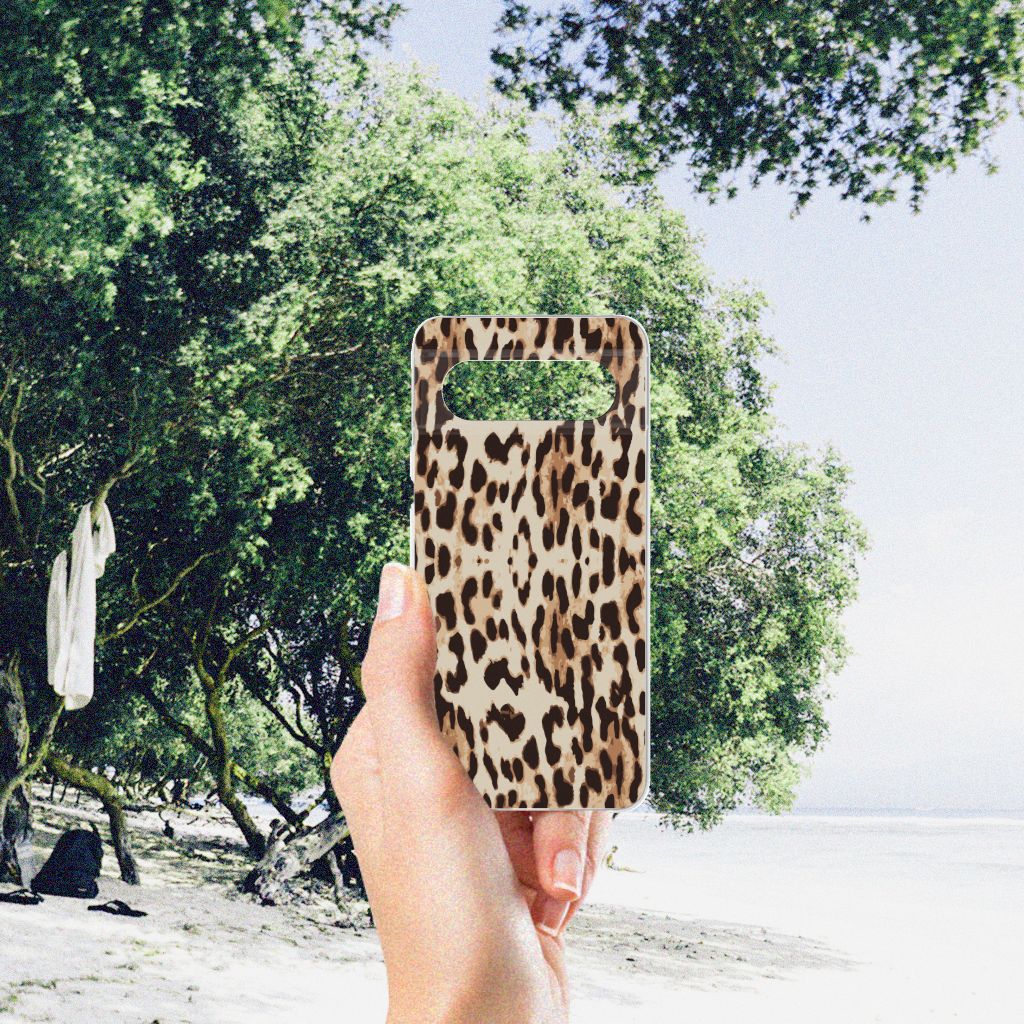 Google Pixel 8 TPU Hoesje Leopard luipaardprint voorzijde