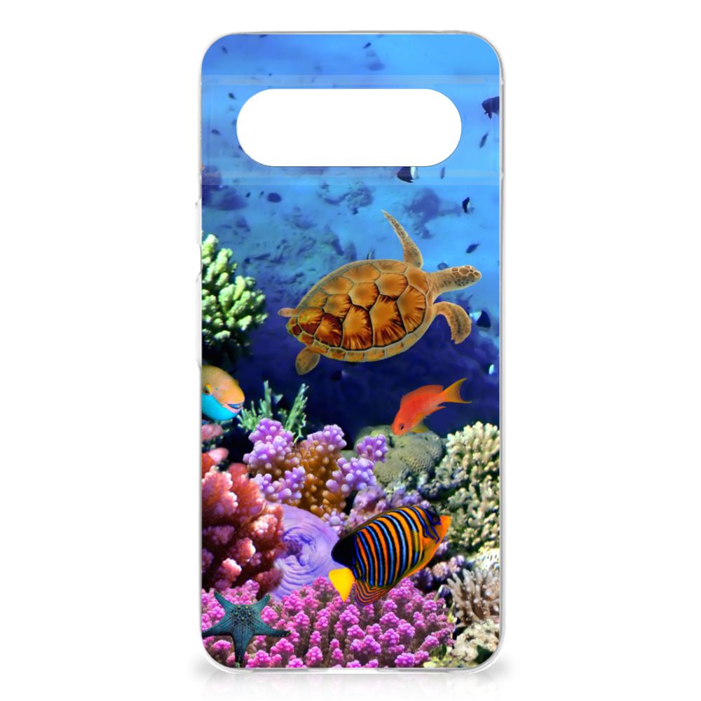 Google Pixel 8 TPU Hoesje Vissen design tropische vissen aanzicht