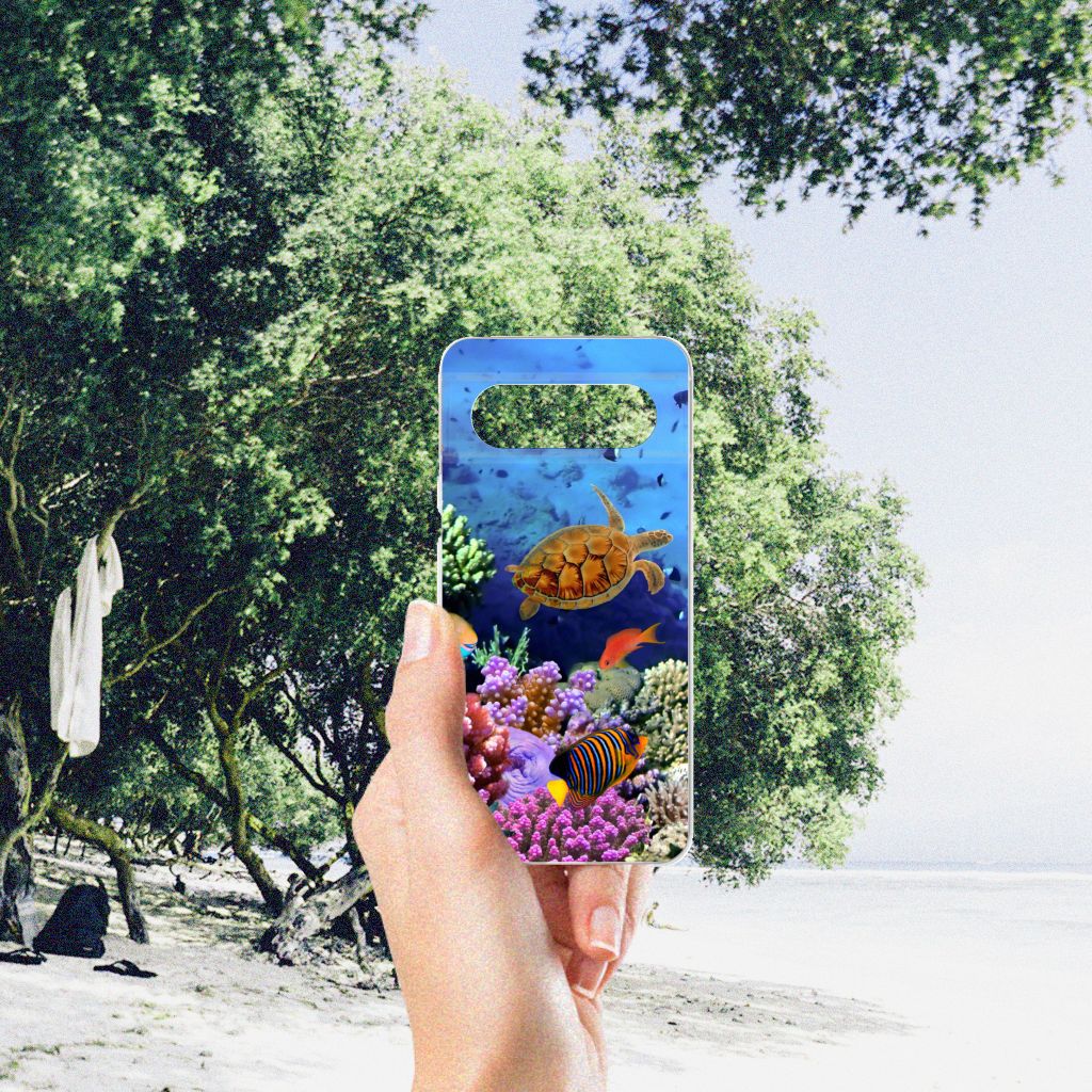 Google Pixel 8 TPU Hoesje Vissen kleurrijk tropisch vissen voorzijde