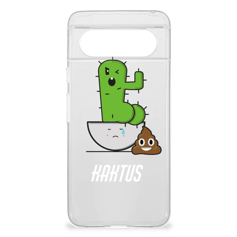 Google Pixel 8 Telefoonhoesje met Naam Cactus Poo cactus design voorkant