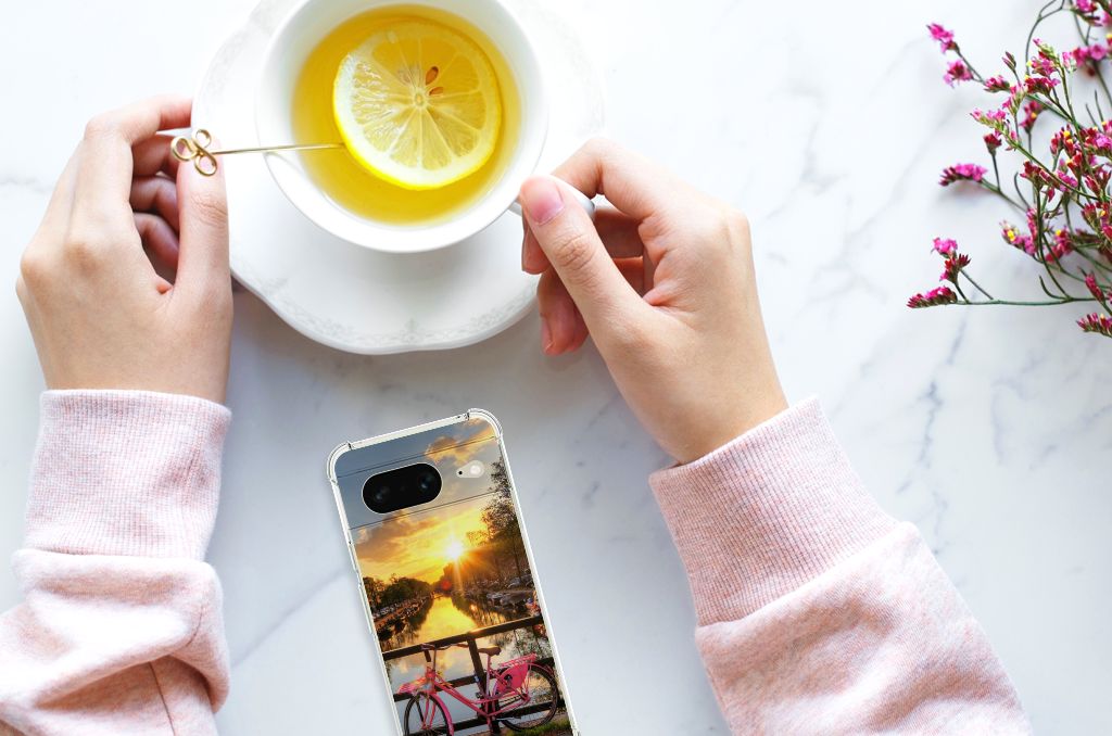 Google Pixel 8 Telefoonhoesje met valbescherming Amsterdamse Grachten B2C Telecom