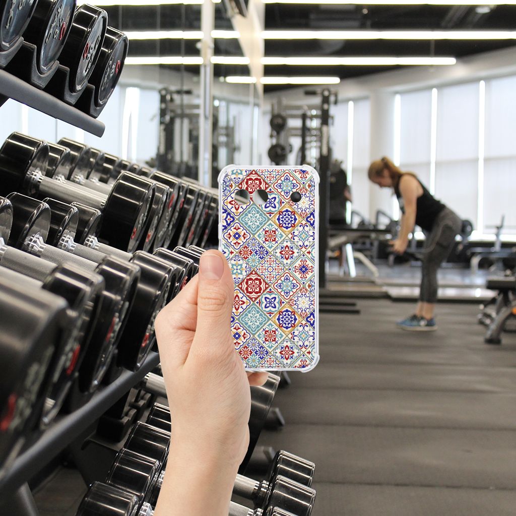 Google Pixel 8A Anti-Shock Hoesje Tiles Color hand gym weights