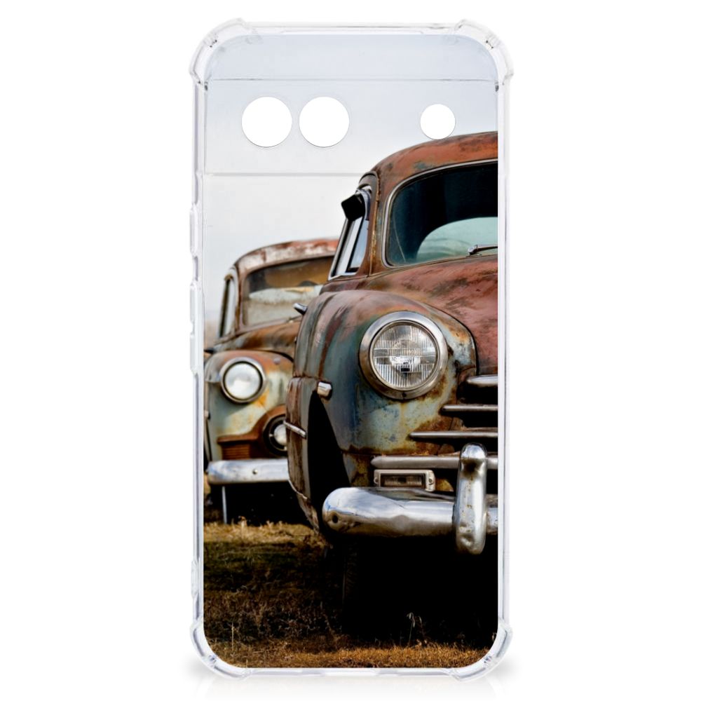 Google Pixel 8A Anti-shock Hoesje met foto Vintage Auto telefoonhoesje vintage auto vooraanzicht