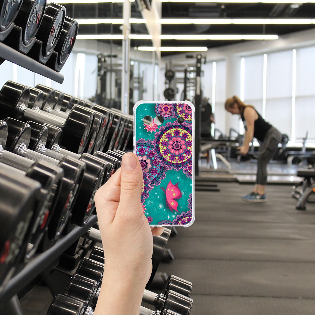 Google Pixel 8A Back Cover Cirkels en Vlinders hand gym omgeving