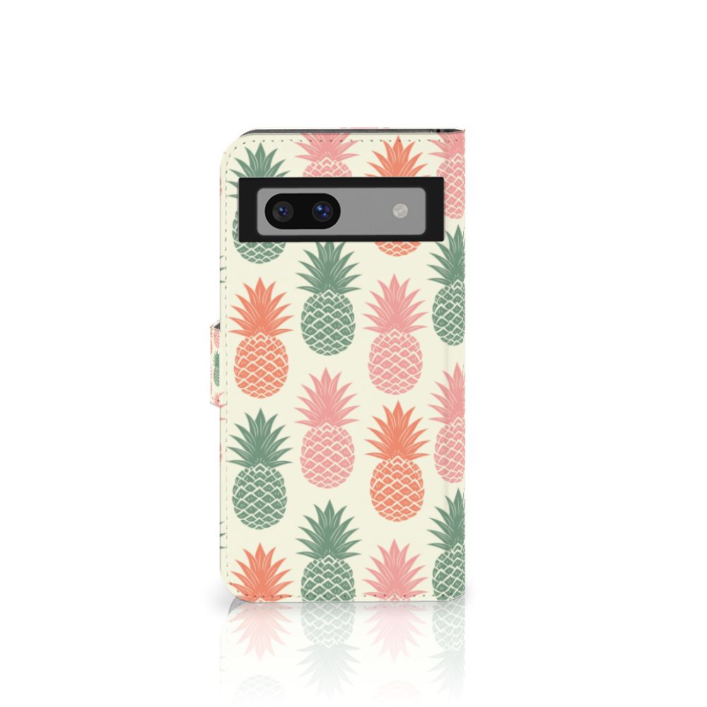 Google Pixel 8A Book Cover Ananas boekcover ananas design voorzijde