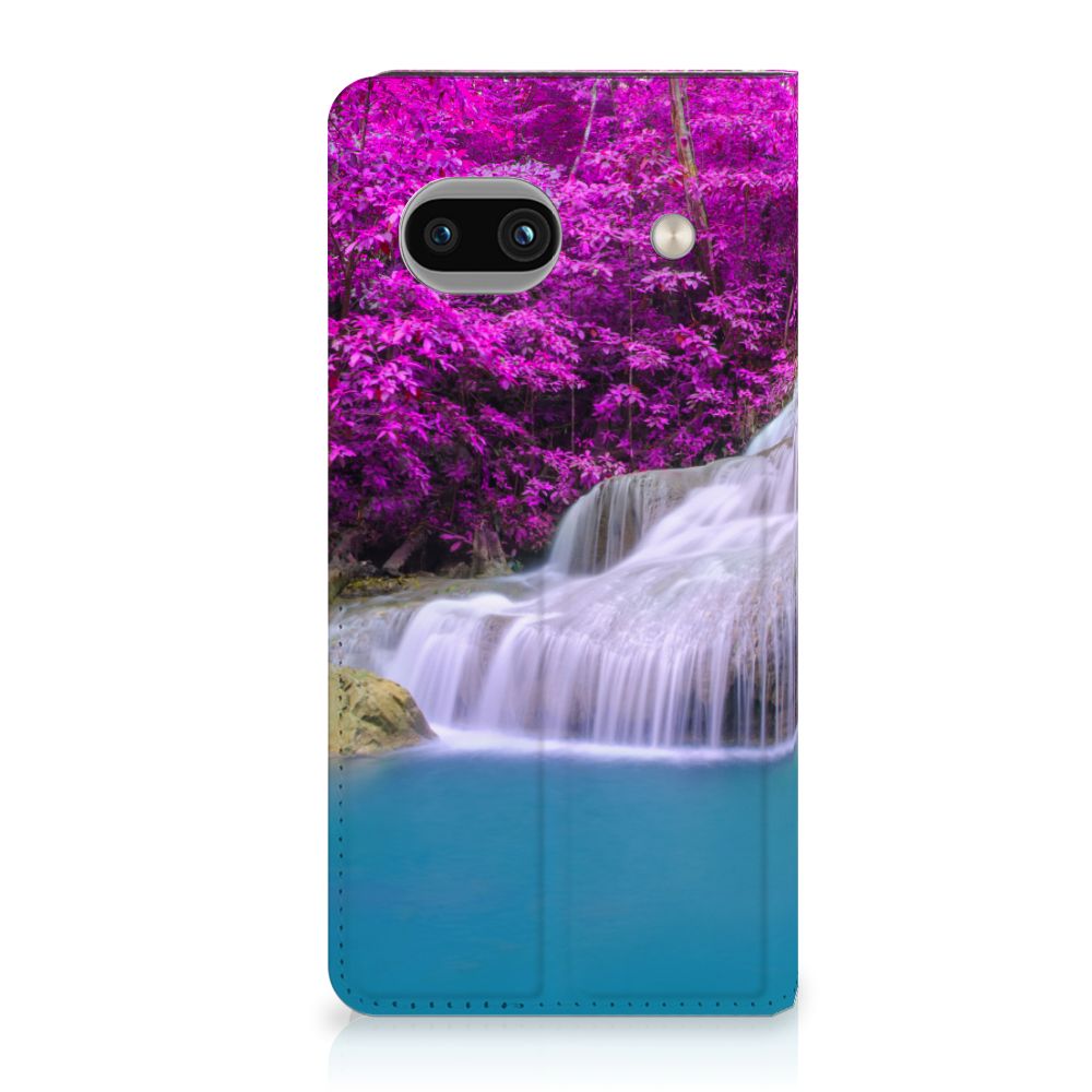 Google Pixel 8A Book Cover Waterval book cover waterval blauw roze
