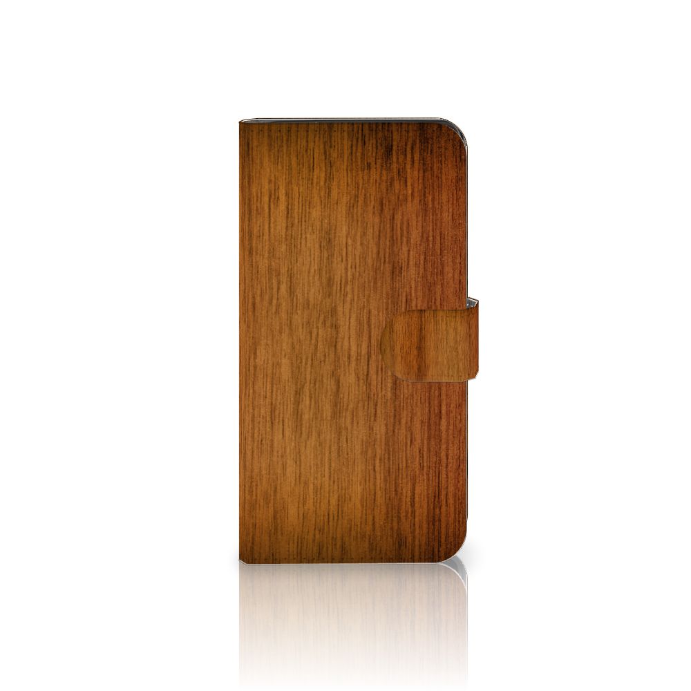 Google Pixel 8A Book Style Case Donker Hout boekstijl achterkant houtenprint