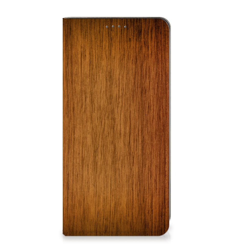 Google Pixel 8A Book Wallet Case Donker Hout design donker hout voorkant