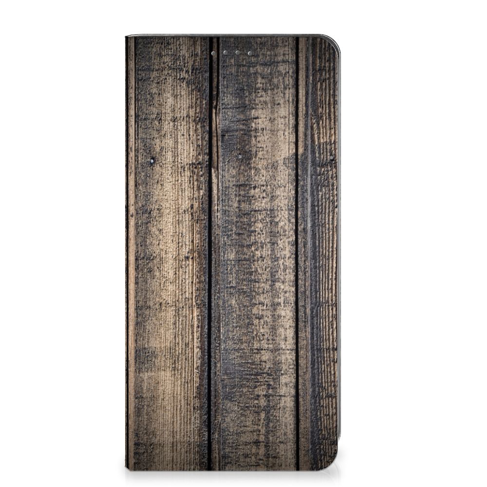 Google Pixel 8A Book Wallet Case Steigerhout design hout aanzicht