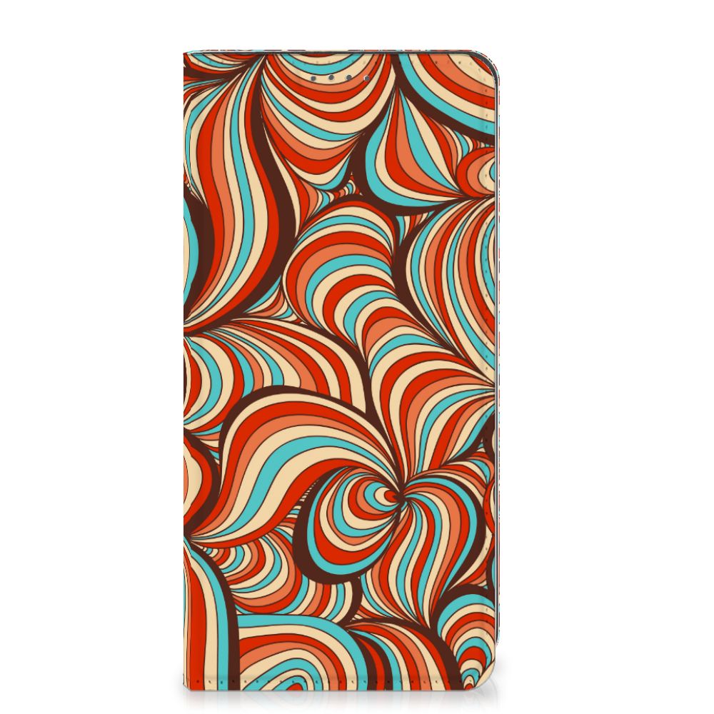 Google Pixel 8A Bookcase Retro hoesje retro ontwerp vooraanzicht