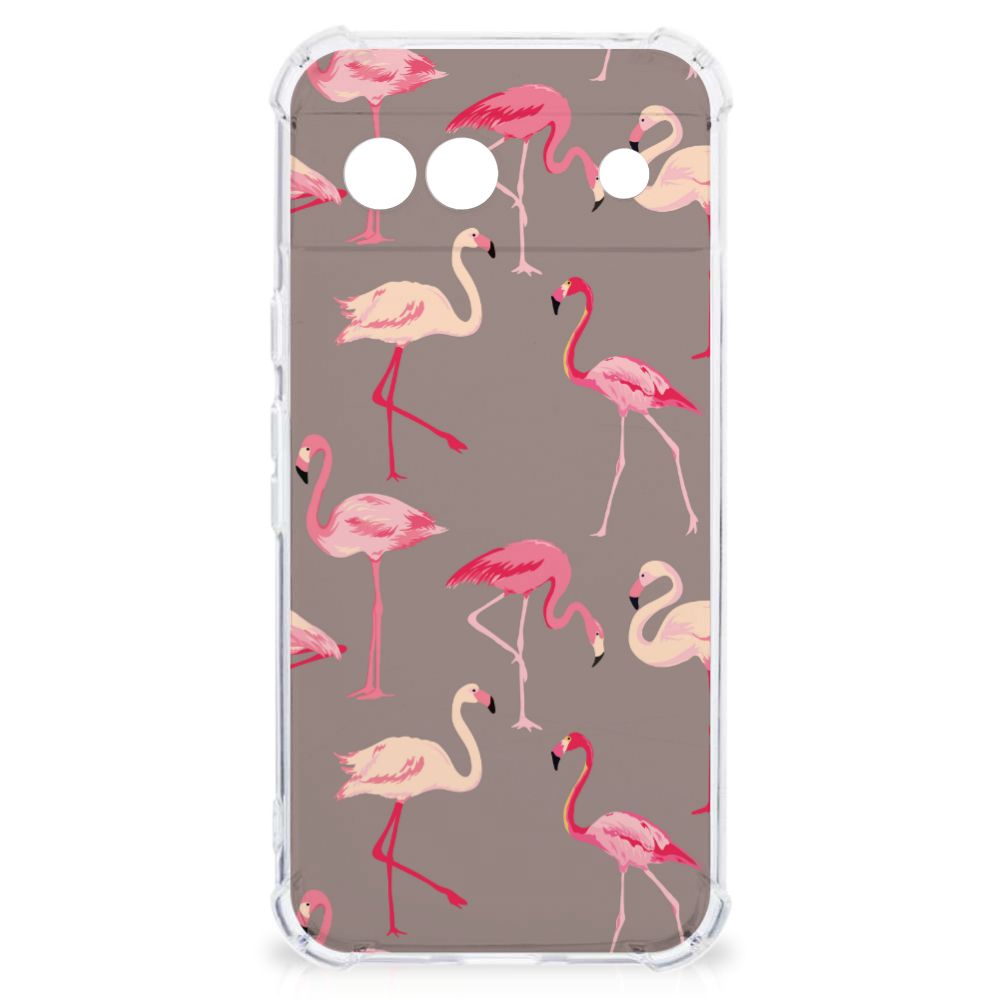 Google Pixel 8A Case Anti-shock Flamingo achterkant design