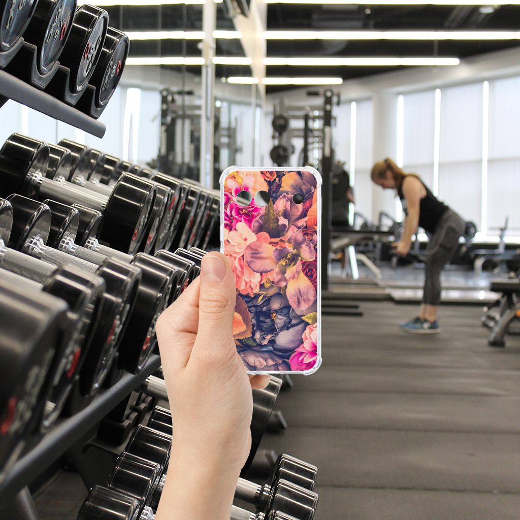 Google Pixel 8A Case Bosje Bloemen hand gym achtergrond dumbbells