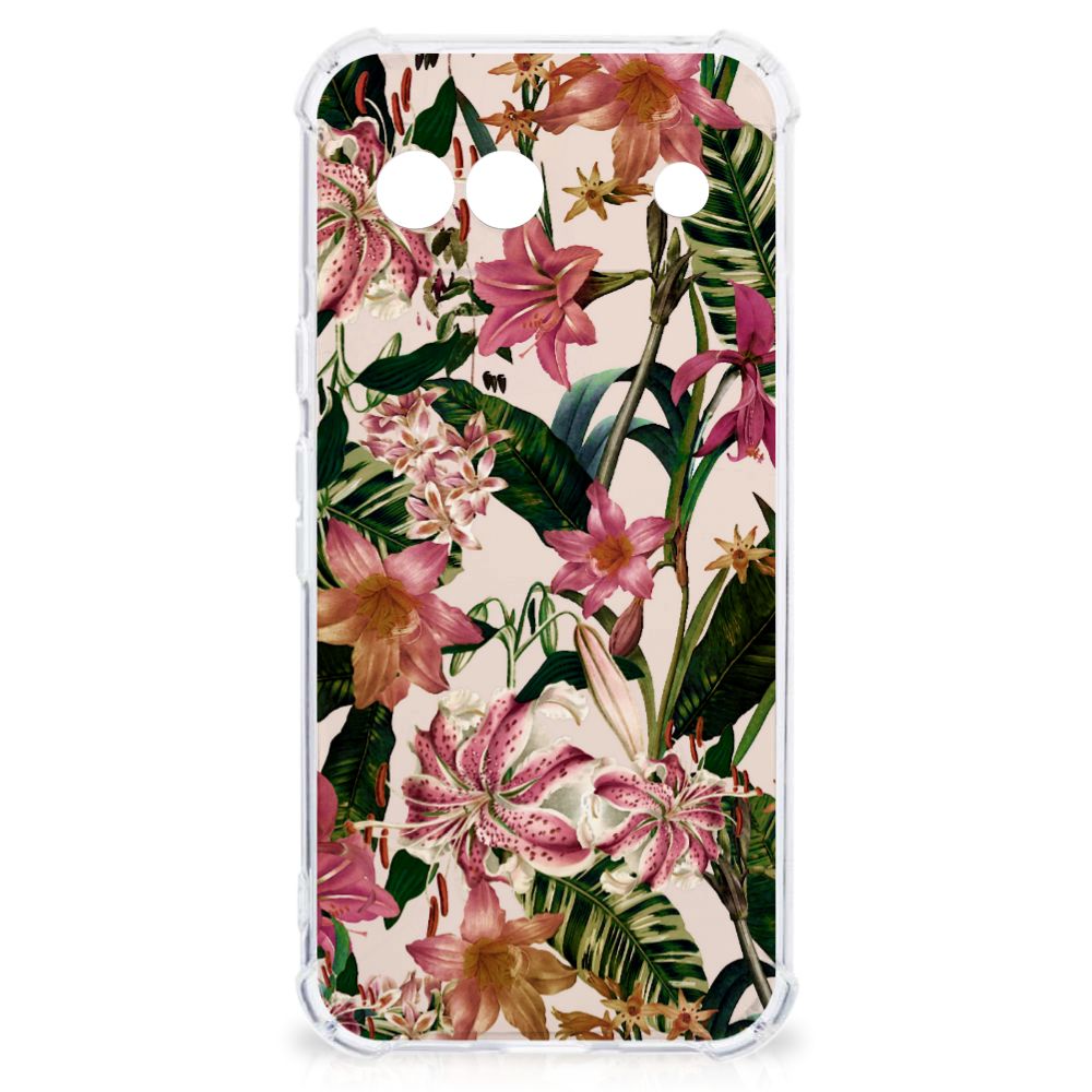 Google Pixel 8A Case Flowers bloemen design aanzicht
