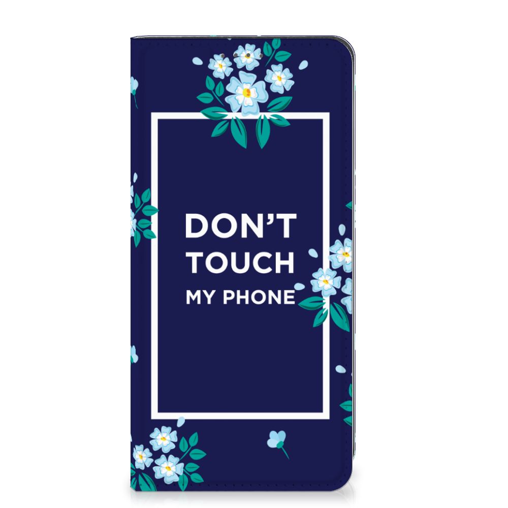 Google Pixel 8A Design Case Flowers Blue DTMP design voorkant