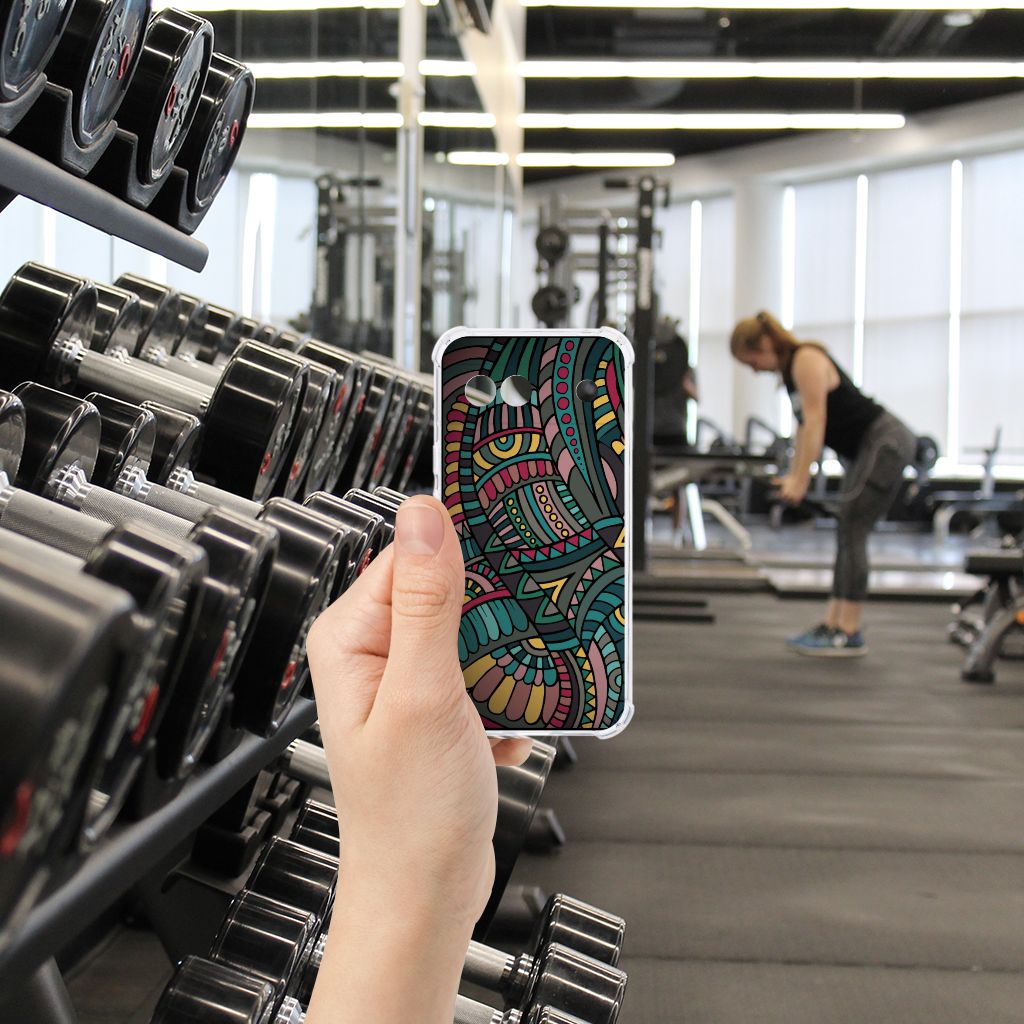 Google Pixel 8A Doorzichtige Silicone Hoesje Aztec hand gym gewichtheffen