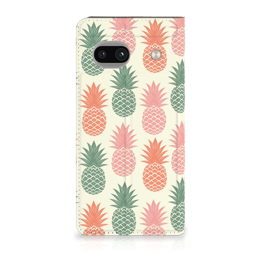 Google Pixel 8A Flip Style Cover Ananas design ananas voorkant