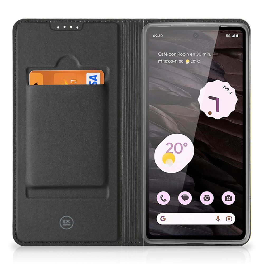 Google Pixel 8A Flip Style Cover Bier flip case open zwart