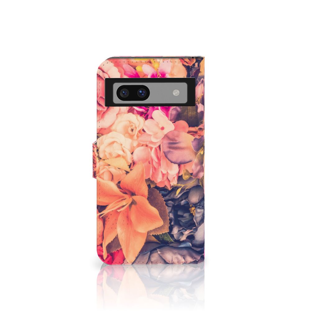 Google Pixel 8A Hoesje Bosje Bloemen boekhoesje bloemen ontwerp voorkant