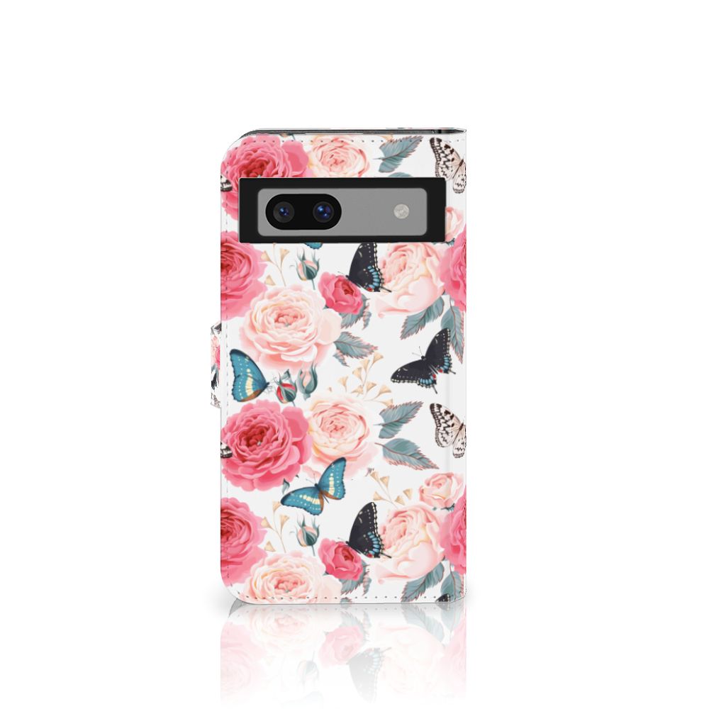 Google Pixel 8A Hoesje Butterfly Roses hoesje design Butterfly Roses aanzicht