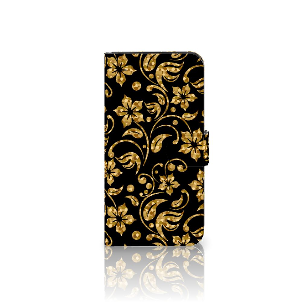 Google Pixel 8A Hoesje Gouden Bloemen bloemen design voorkant