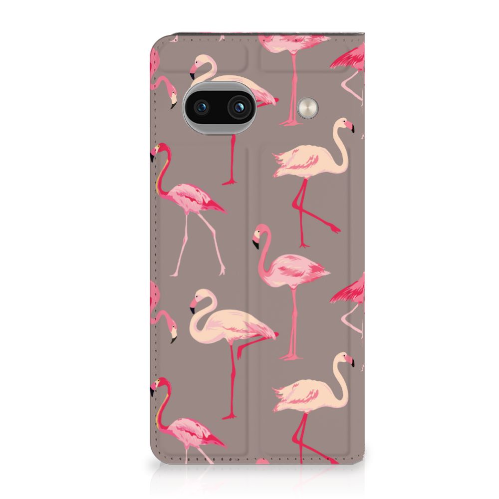 Google Pixel 8A Hoesje maken Flamingo stand case flamingo design voorkant