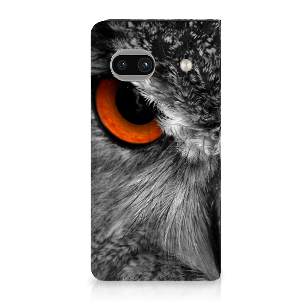 Google Pixel 8A Hoesje maken Uil uil detail close-up