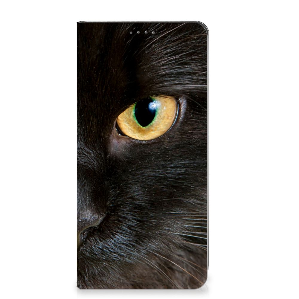Google Pixel 8A Hoesje maken Zwarte Kat design hoesje zwarte kat aanzicht
