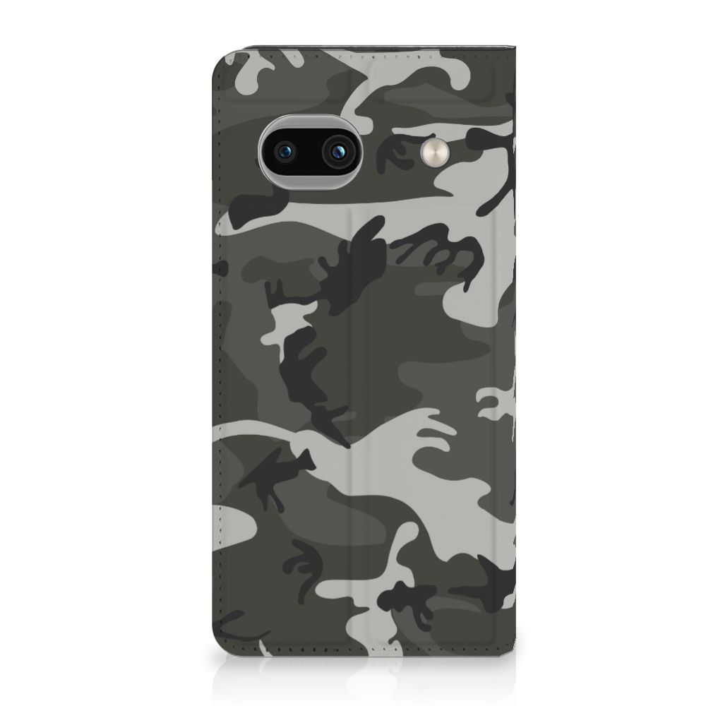 Google Pixel 8A Hoesje met Magneet Army Light camouflage hoesje voorkant