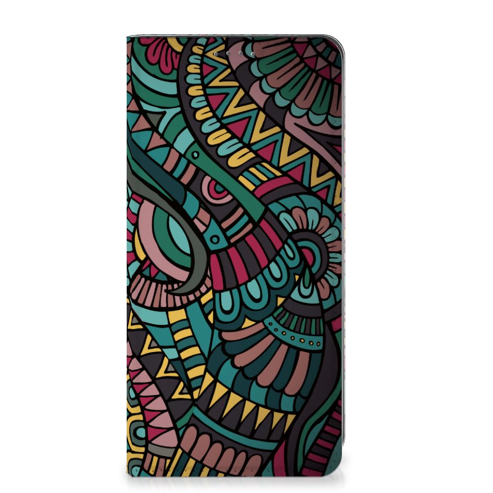 Google Pixel 8A Hoesje met Magneet Aztec retro design voorkant
