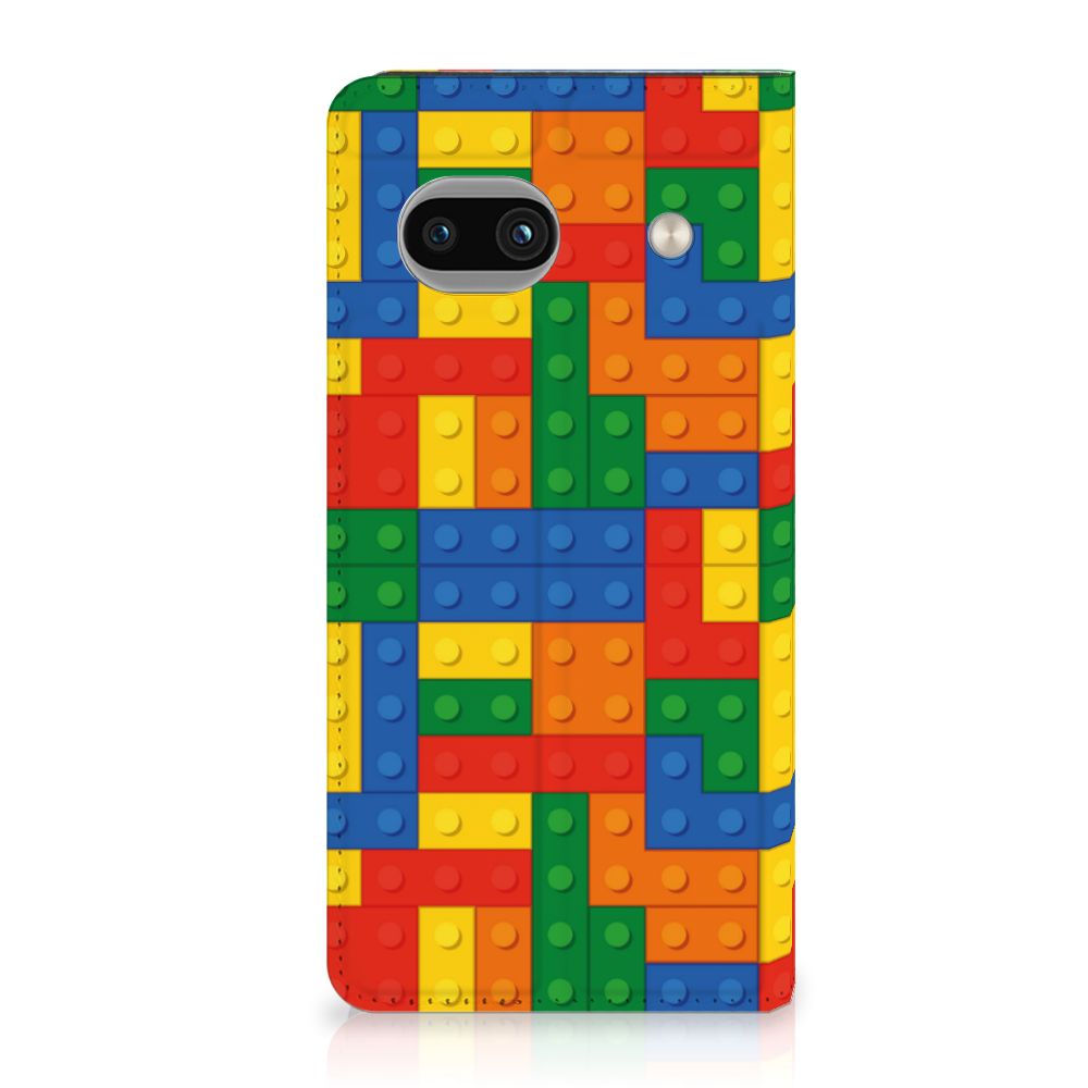 Google Pixel 8A Hoesje met Magneet Blokken design hoesje aanzicht