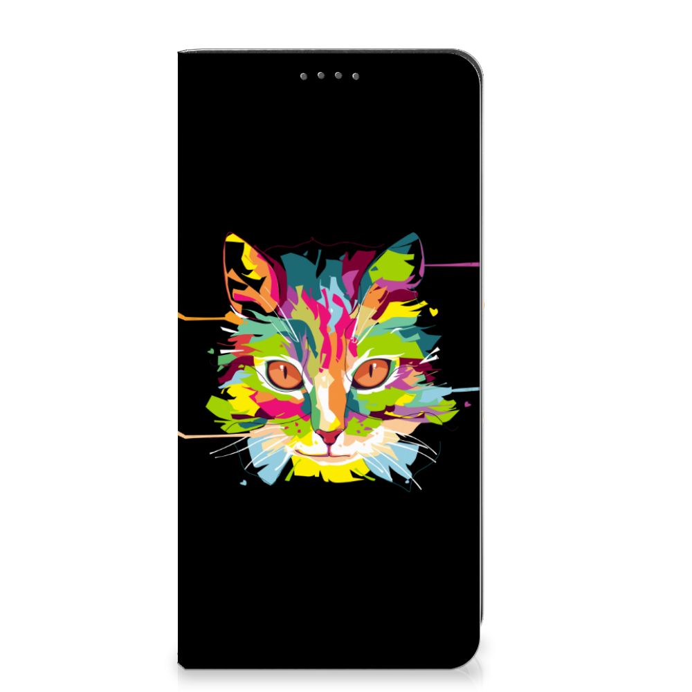 Google Pixel 8A Magnet Case Cat Color kat kleur ontwerp voorkant