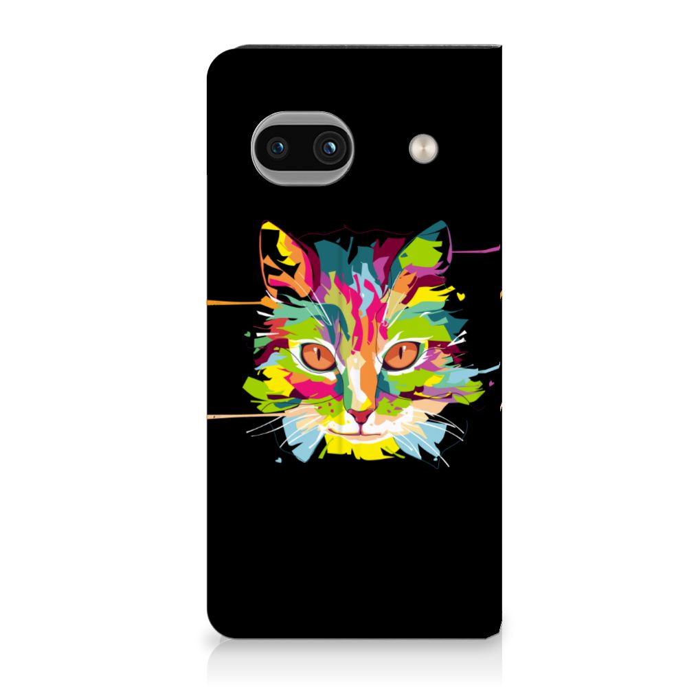 Google Pixel 8A Magnet Case Cat Color kat gezicht kleurig