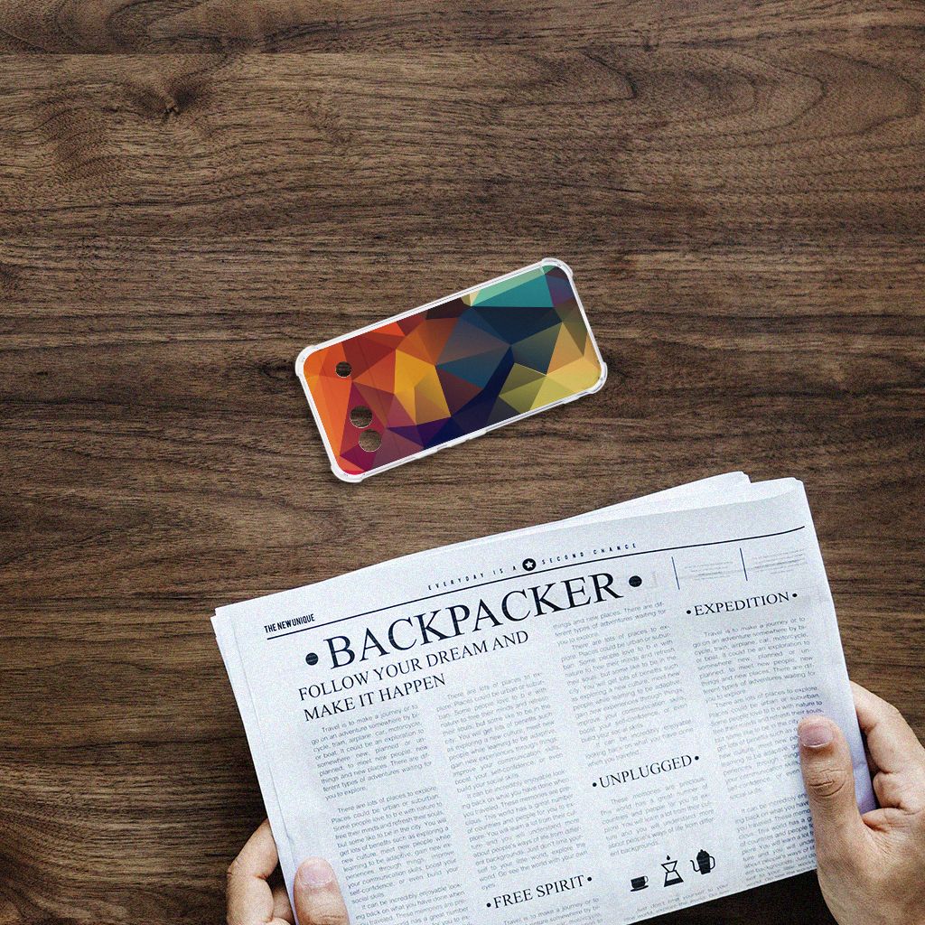 Google Pixel 8A Shockproof Case Polygon Color bovenaanzicht telefoonhoesje met geometrisch design