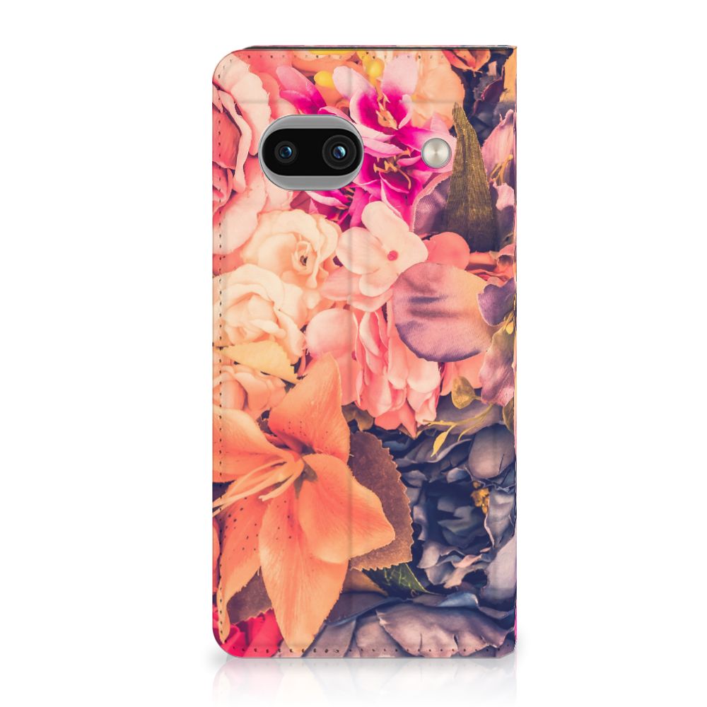Google Pixel 8A Smart Cover Bosje Bloemen bloemen design achteraanzicht