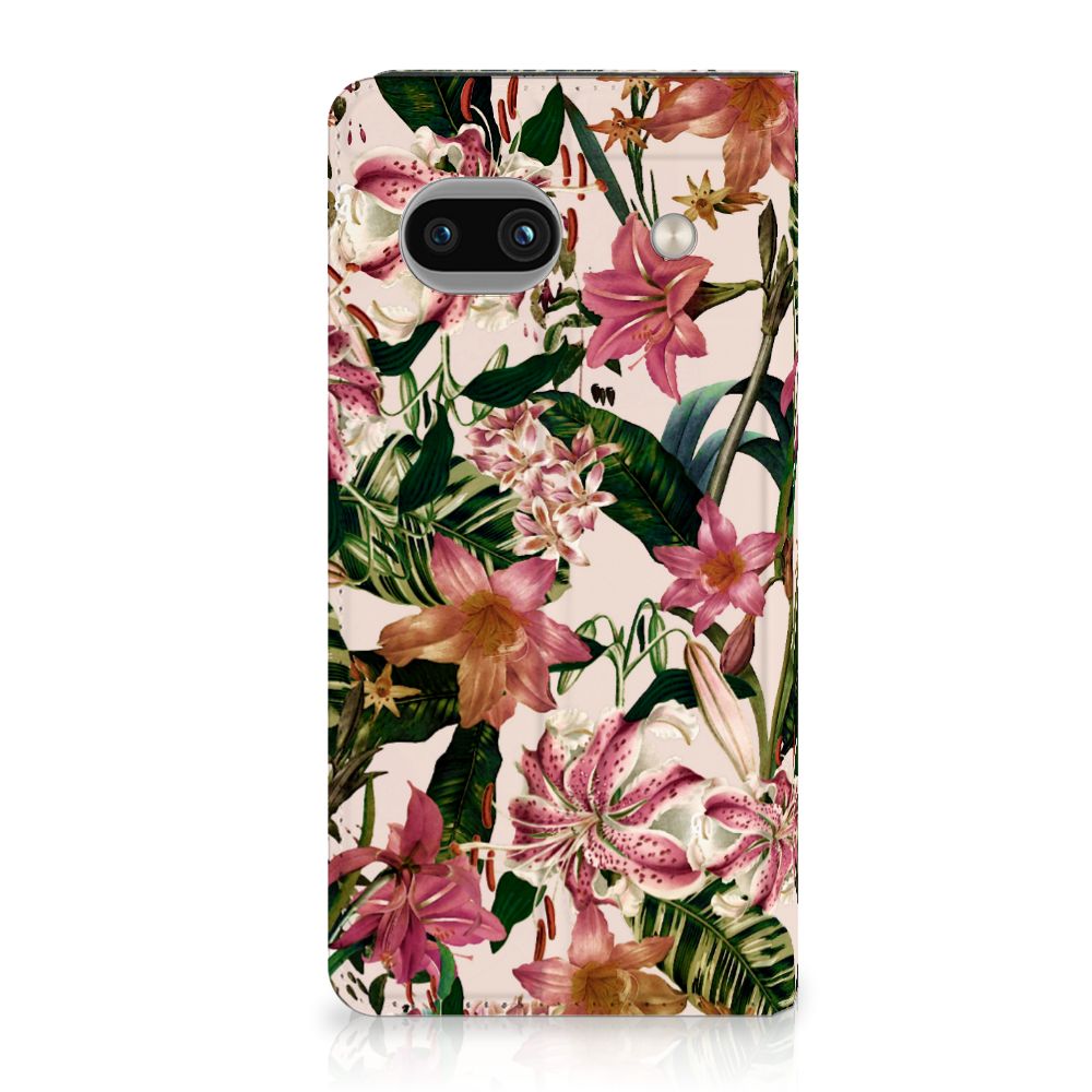 Google Pixel 8A Smart Cover Flowers bloemen ontwerp voorkant