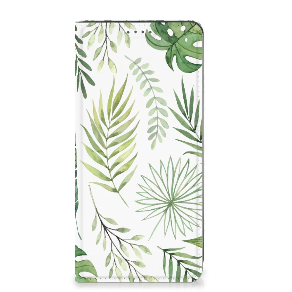 Google Pixel 8A Smart Cover Leaves hoesje bladeren design voorkant