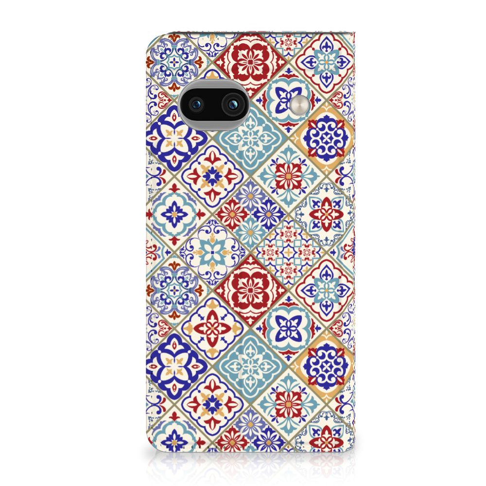 Google Pixel 8A Standcase Tiles Color telefoonhoesje design tegels aanzicht