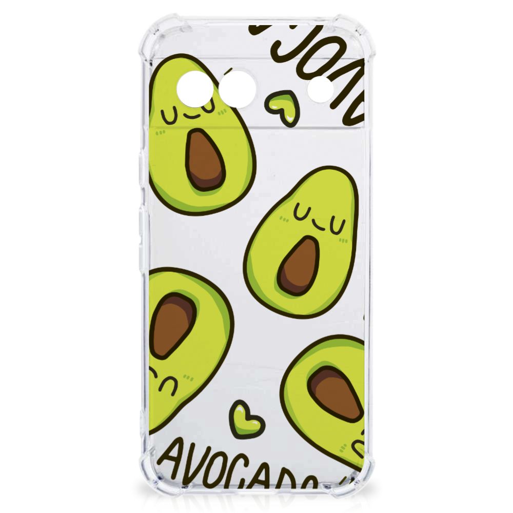 Google Pixel 8A Stevig Bumper Hoesje Avocado Singing voorkant
