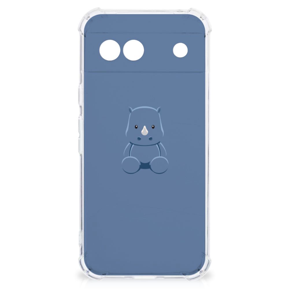 Google Pixel 8A Stevig Bumper Hoesje Baby Rhino telefoonhoesje design baby rhino achteraanzicht
