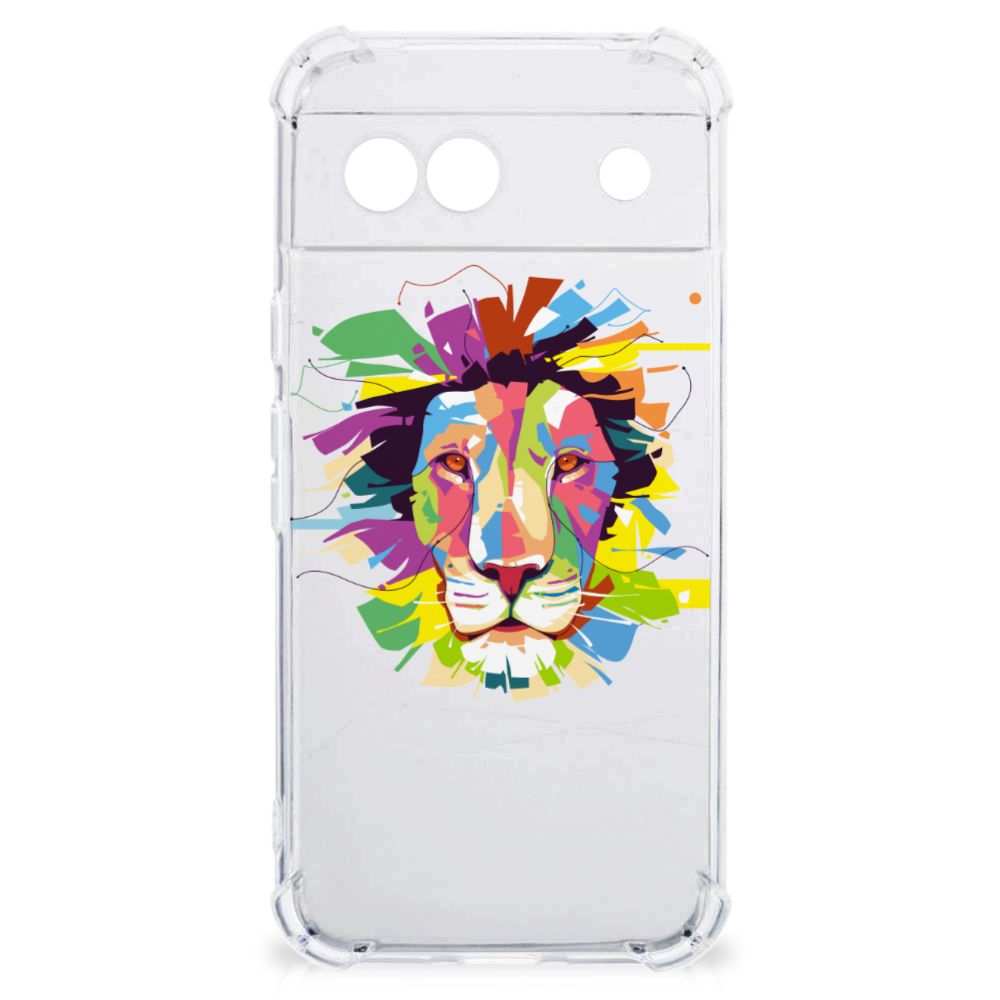 Google Pixel 8A Stevig Bumper Hoesje Lion Color voorkant ontwerp