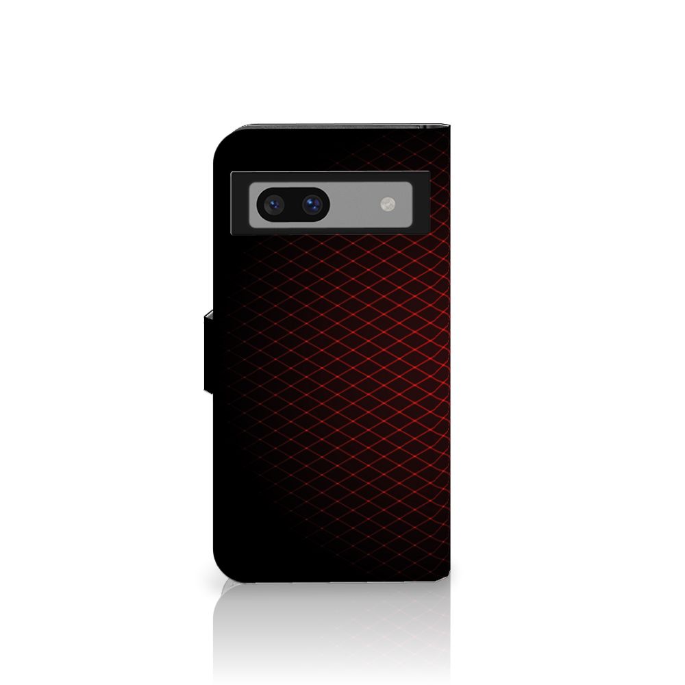 Google Pixel 8A Telefoon Hoesje Geruit Rood telefoonhoesje geruit rood aanzicht