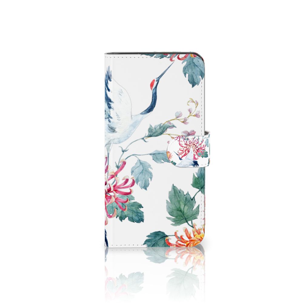 Google Pixel 8A Telefoonhoesje met Pasjes Bird Flowers design tropisch aanzicht